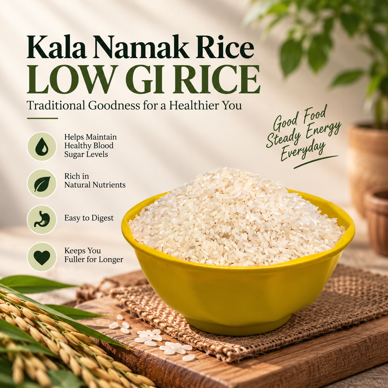 Aadhyaa Kala Namak Rice - pack of rice/grain | Aadhyaa Farm organic product