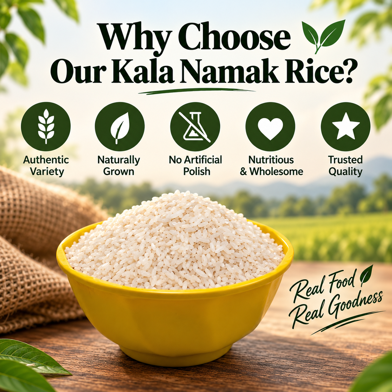 Aadhyaa Kala Namak Rice - pack of rice/grain | Aadhyaa Farm organic product
